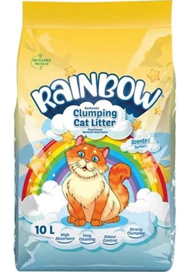 Rainbow Parfümlü Topaklaşan Bentonit Kedi Kumu 10 L