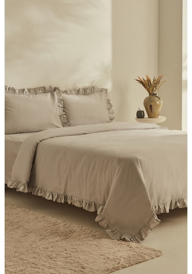 Karaca Home Pure %100 Pamuk Çift Kişilik Nevresim Takımı Açık Gri