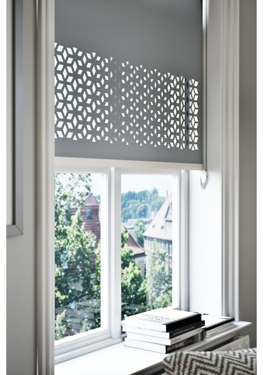 Lazer Kesim Mat Stor Perde, Lazer Kesimli Modern Serisi, M-191004 Antrasit Renk Antrasit