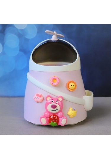 Dancemonkey Yaratıcı Ve Sevimli Pembe Masaüstü Çöp Kovası - Dekoratif Mini Çöp Kutusu Pembe