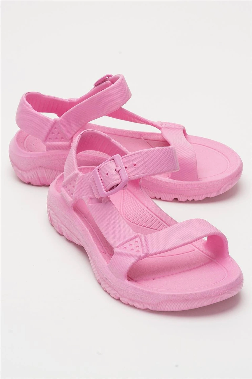 Unisex Eva Spor Kaymaz Yürüyüş Sandaleti Pembe Pembe