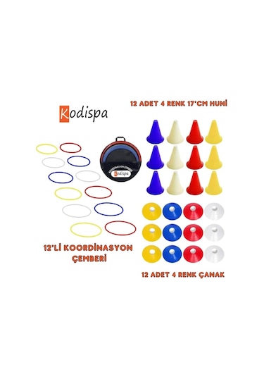 Kodispa 12'li 17'cm Hunili Antrenman Seti Çok Renkli