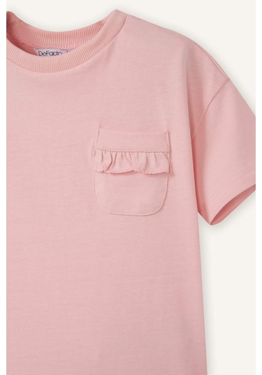 Defacto Cepli Pembe Kız Bebek T-shirt B7543a5/pn636 Pembe