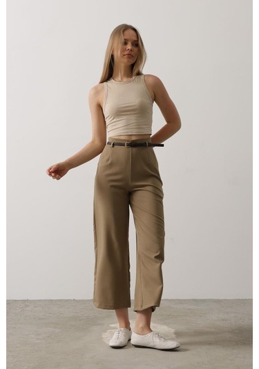 Ge Ticaret Kemer Pens Detaylı Pantolon - Haki Haki