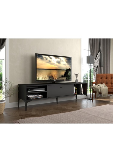 Wood'n Love Milan Tv Ünitesi Minifiks Bağlantı , Dolap Metal Ayak - Siyah / Siyah