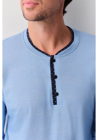 Suwen Tyler Erkek Pijama Takımı Sh26310660628 Lacivert Desenli