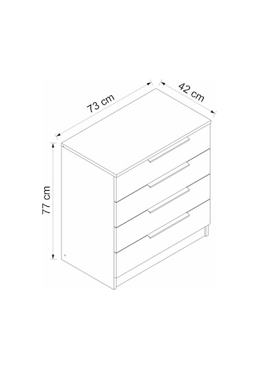 Minar Kale Plus Şifonyer 4 Çek-dore