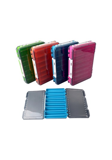 Tenfowee Büyük Boy Yeşil İki Yönlü Balık Olta Kutusu - Organize Olta Aksesuarları, Cam Kapağı, Su Çıkartma Delikleri, Taşınabilir Kollü