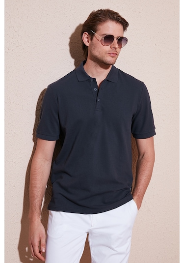 Buratti Pamuklu Regular Fit Düğmeli Erkek Polo Yaka T Shirt 5902127 Antrasit