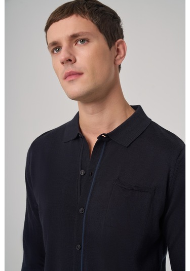 Erkek Lacivert Trend Polo Yaka Gömlek Triko 26kc017005200 Lacivert Lacivert