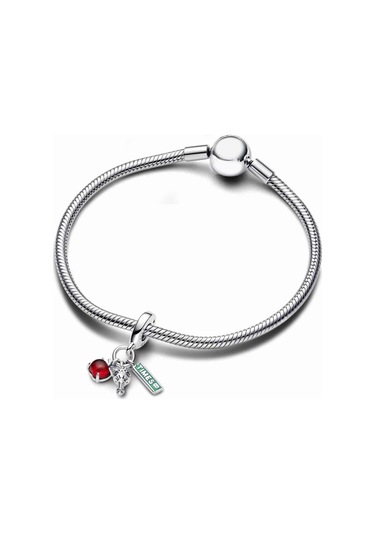 Nur Silver Meşale ve Sokak Tabelası Üçlü Sallantılı Gümüş Charm - NUR-CM00386