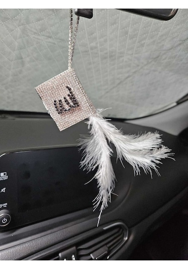 Gümüş Kuran Kerim Siyah Yazılı Beyaz Tüylü