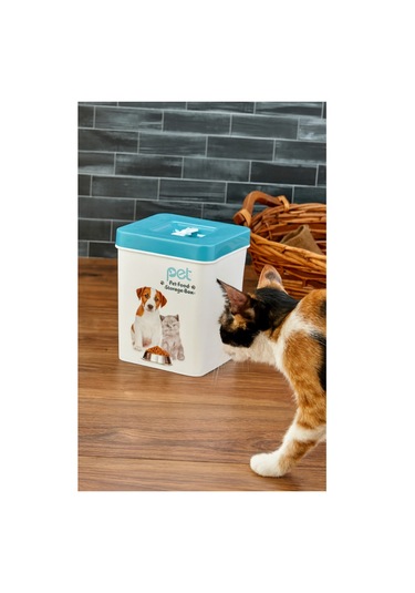 Evcil Hayvan Kedi Ve Köpek Mama Saklama Kabı- Mavi