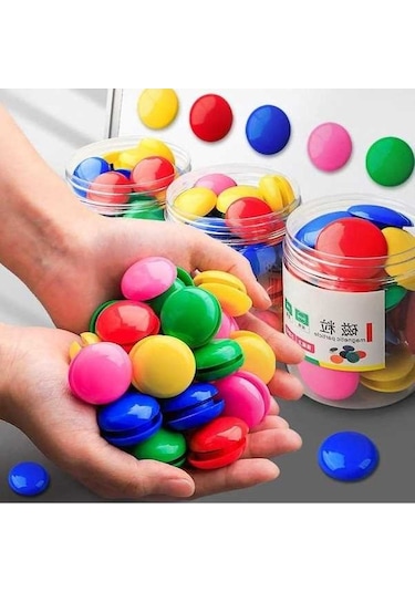 Novahub Yazı Tahtası Manyetik Tokalı Etiket Beyaz Tahta 30mm 60 Adet, İş Ve Eğitim İçin Uygun