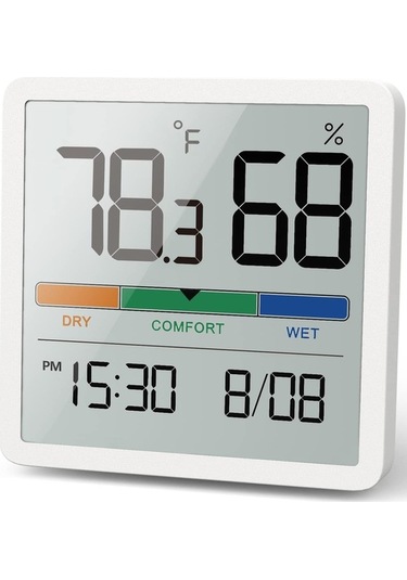 Pazly İç/dış Sıcaklık Nem Ölçer, Takvimli Hava İstasyonu, Lcd, Dokunmatik Arka Işık, 2'li Set