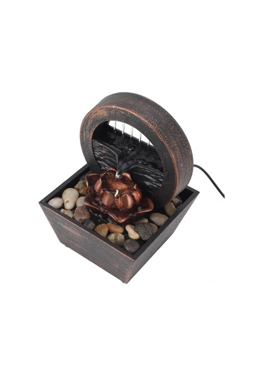 Geeksen Usb Ve Pil İle Çalışan Led Işıklı Masaüstü Şelale Dekorasyonu - Sakinleştirici Su Akışı Ve Doğal Estetik