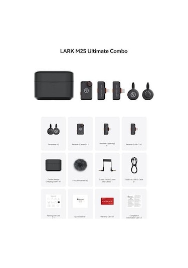 Hollyland Lark M2s Ultimate Combo Kablosuz Mikrofon Sistemi