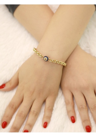 14 Ayar Altın Sosyete Tek Göz Doç Bileklik Altın