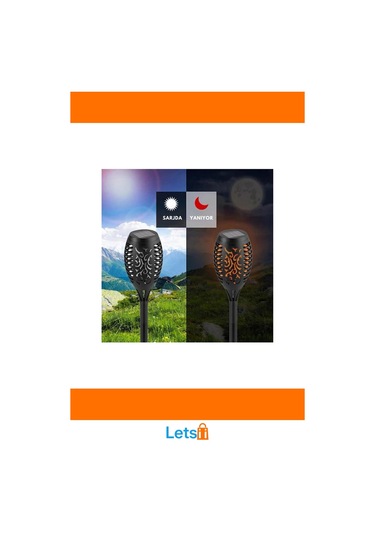 Güneş Enerjili Su Geçirmez Alev Efektli Bahçe Lambası Çok Renkli