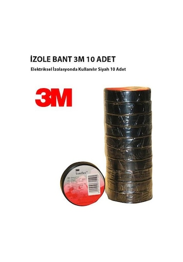 Elektrik İzole Bant 3M Siyah 10 Lu