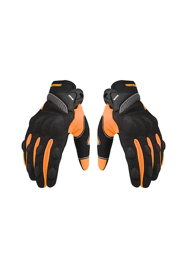 Yaozixa Bsddp Rh-a0131 Motosiklet Eldiveni: Kaymaz, Çarpıma Dayanıklı, Dokunmatik Ekran, Reflektörlü, Mevsimler Arası Turuncu Xxl