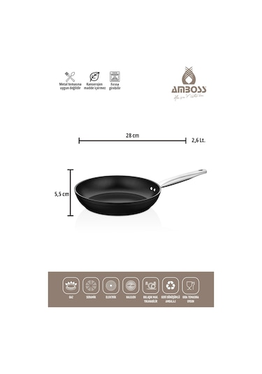 Ambos Dar-1257 Dark Tava Yanmaz Yapışmaz Titanyum Kaplama - 28 C