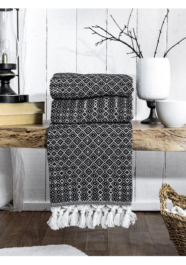 Battaniye Pamuk Riona 180x200 Cm Siyah