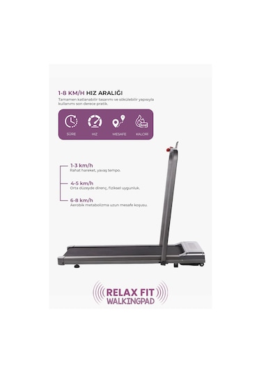 Relax Bluetoothlu Uzaktan Kumandalı Portatif Yürüme Ve Koşu Bandı