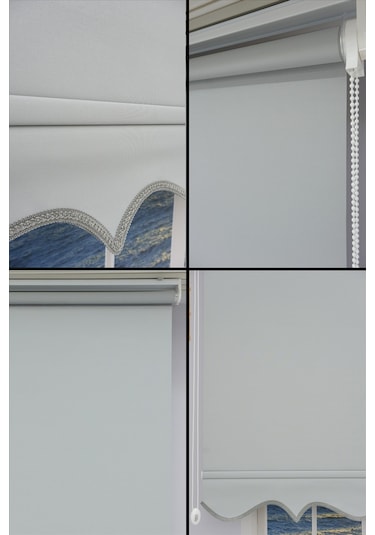 Kalın Keten Stor Zebra Güneşlik Perde Etekli Alüminyum Kasa & Boru, Ithal Kumaş Gri