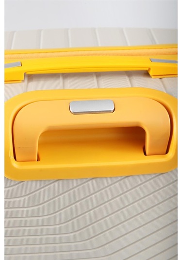 Ççs 5239 Polipropilen Büyük Boy Valiz Beyaz-sarı Beyaz - Sarı