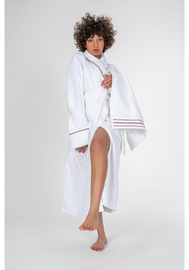 Cotton Box Classic Bornoz Seti Helya Beyaz Unisex M/l Beyaz