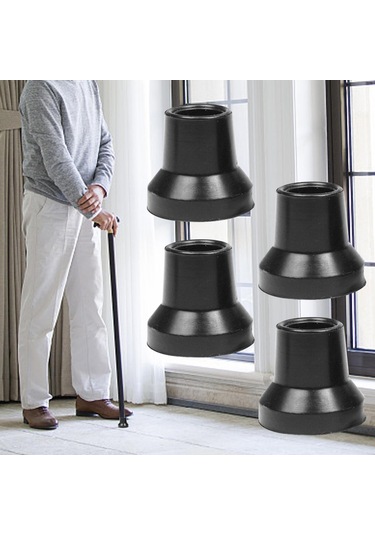 Suntek 4 Adet Koltuk Değneği İpuçları Siyah-16mm-delik