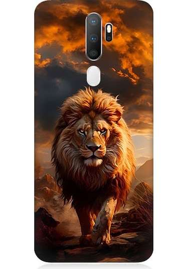 Oppo A5 2020 Uyumlu Silikon Kılıf Yırtıcı Aslan Kral