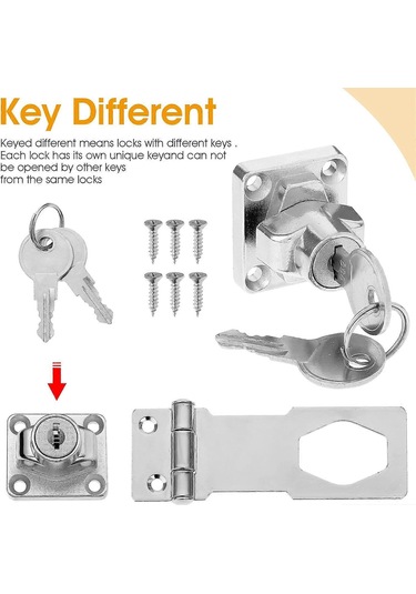 Anahtarlı Kilit 3 İnç Anahtarlı Kilit Mandalı Dolap Kilidi Paslanmaz Çelik Çevirme Düğmesi Anahtarlı Kilitli Dolap Çekmecesi İçin Kilit Mandalı