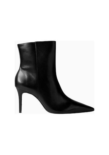 Schutz City Natural 85 Siyah Deri, Zarif Ve Modern Topuklu Bot