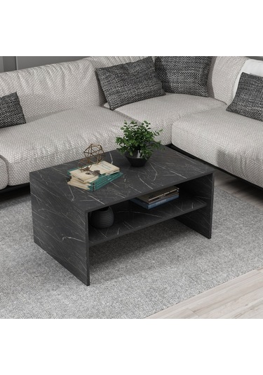 Apollon Orta Sehpa Siyah Mermer Desen Siyah Mermer Desen