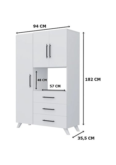 Pramo Mobilya Çok Amaçlı Mutfak Dolabı&banyo Dolabı,kiler, 3 Kapa