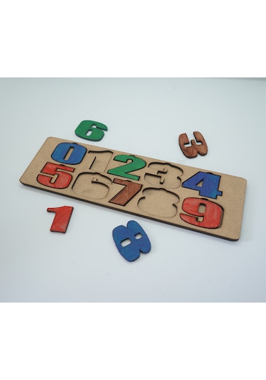 Çocuklar İçin Eğitici Ve Öğretici Ahşap Yapboz Puzzle Bul Tak Sayılar Ham Mdf - Sayı
