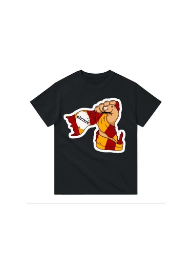 Göztepe Yumruk Kısa Kollu Bisiklet Yaka T-shirt SIYAH