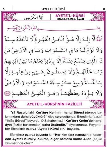 41 Yasin Bilgisayar Hatlı Türkçe Okunuşlu Ve Mealli Çanta Boy