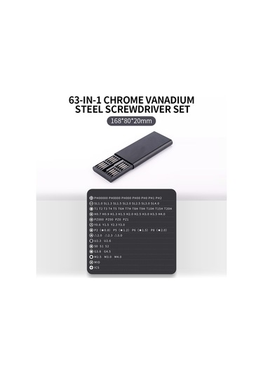 63-in-1 Manuel Mini Hassas Tornavida Seti