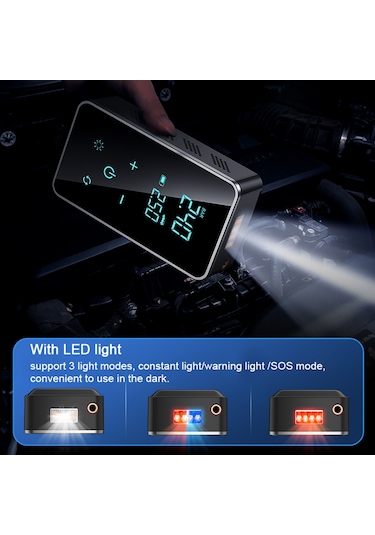 Akülü Araba Hava Pompası 150psı Dokunmatik Hava Kompresörü Siyah