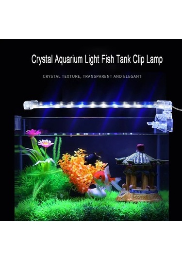 Silkroadselect D10 Stili Kristal Ledler Akvaryum Aydınlatma Sulu Bitki Büyüme Işığı Su Geçirmez Klipli Lamba Mavi Beyaz Led Balık Tankı Için Beyaz