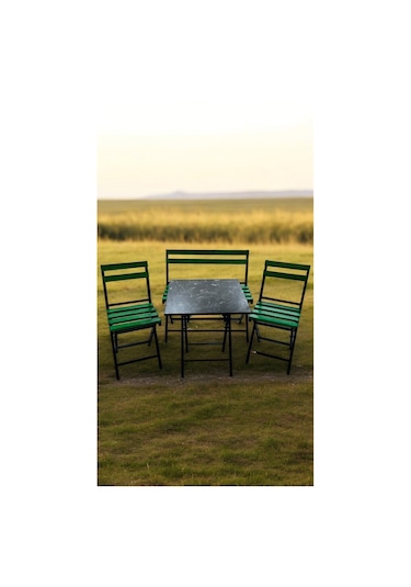 Modern Balkon Bahçe Mutfak Bistro Set Katlanır Masa-sandalye Yeşil