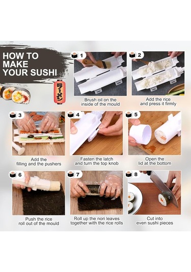 Pxcl Suşi Makinesi, Suşi Bazukası, Suşi Dıy Yapma Makinesi Sebze Pembe