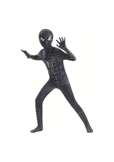 Spider-man Kostümü - Siyah Gerçekçi 1.35 - 1.50 Boy