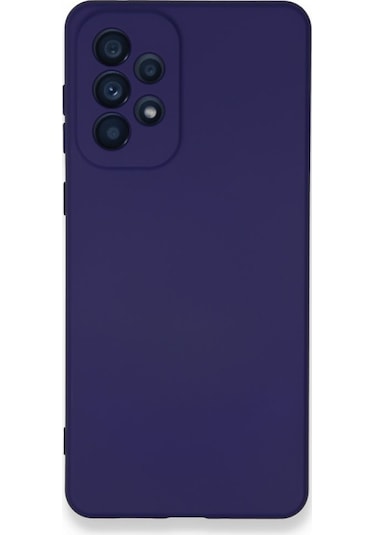 Samsung Galaxy A73 5G Uyumlu Kılıf Kamera Korumalı Lansman Silikon Kapak Koyu Mor