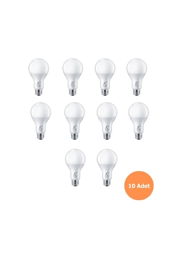 12w Bulb Led Ampul 3200k Sarı Işık 10 Adet