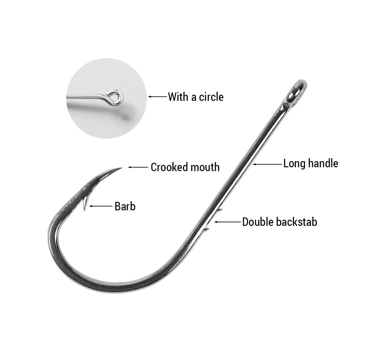 Dianziye 100 Adet Yüksek Karbon Çelik İkili Tikanlı Uzun Saplı Deniz Ve Tatlı Su Balıkçılığı İğneleri - 4 Numara Saçak Tutucu, Dayanıklı, Korozyona Dirençli