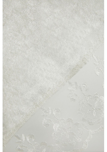 Favora Fatih Güpürlü Kadife Fiskos Örtüsü Ekru